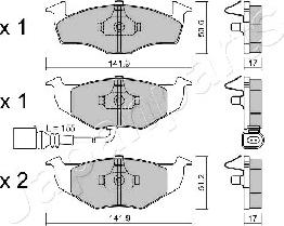 Japanparts PA-0955AF - Bremžu uzliku kompl., Disku bremzes www.autospares.lv