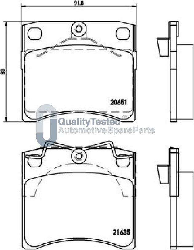 Japanparts PA0950JM - Bremžu uzliku kompl., Disku bremzes www.autospares.lv