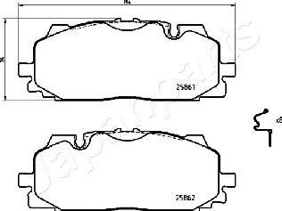 Japanparts PA-0958AF - Bremžu uzliku kompl., Disku bremzes autospares.lv