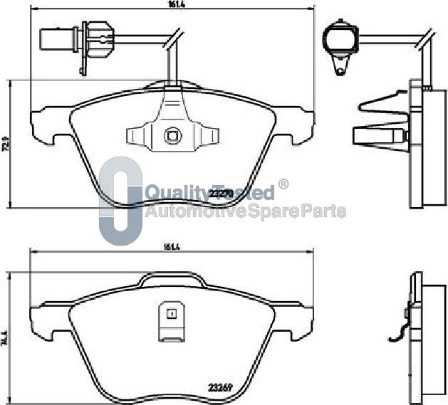 Japanparts PA0952JM - Bremžu uzliku kompl., Disku bremzes www.autospares.lv