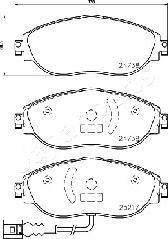 Japanparts PA-0908AF - Bremžu uzliku kompl., Disku bremzes www.autospares.lv