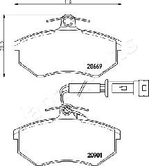 Japanparts PA-0903AF - Bremžu uzliku kompl., Disku bremzes www.autospares.lv