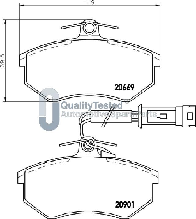 Japanparts PA0903JM - Bremžu uzliku kompl., Disku bremzes www.autospares.lv