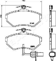 Japanparts PA-0910AF - Тормозные колодки, дисковые, комплект www.autospares.lv