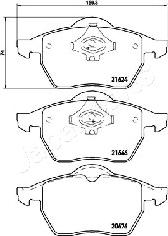 Japanparts PA-0911AF - Bremžu uzliku kompl., Disku bremzes www.autospares.lv