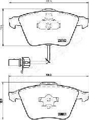 Japanparts PA-0913AF - Тормозные колодки, дисковые, комплект www.autospares.lv