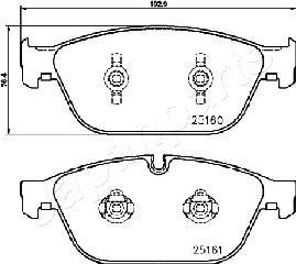 Japanparts PA-0930AF - Bremžu uzliku kompl., Disku bremzes www.autospares.lv