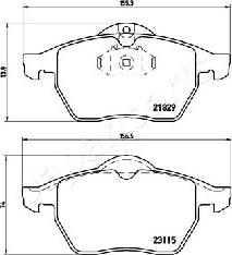 Japanparts PA-0404AF - Bremžu uzliku kompl., Disku bremzes autospares.lv