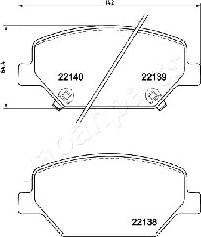 Japanparts PA-0418AF - Bremžu uzliku kompl., Disku bremzes www.autospares.lv