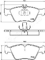 Japanparts PA-0508AF - Bremžu uzliku kompl., Disku bremzes www.autospares.lv