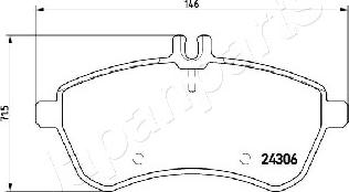 Japanparts PA-0511AF - Bremžu uzliku kompl., Disku bremzes www.autospares.lv