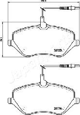 Japanparts PA-0619AF - Brake Pad Set, disc brake www.autospares.lv