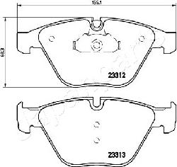 Japanparts PA-0115AF - Bremžu uzliku kompl., Disku bremzes www.autospares.lv