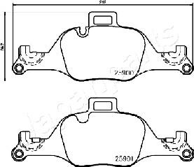 Japanparts PA-0128AF - Bremžu uzliku kompl., Disku bremzes www.autospares.lv