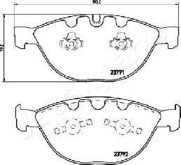 Japanparts PA-0122AF - Bremžu uzliku kompl., Disku bremzes www.autospares.lv