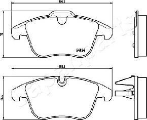 Japanparts PA-0340AF - Bremžu uzliku kompl., Disku bremzes www.autospares.lv