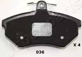 Japanparts PA-036AF - Bremžu uzliku kompl., Disku bremzes www.autospares.lv