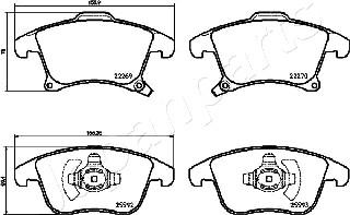 Japanparts PA-0311AF - Bremžu uzliku kompl., Disku bremzes www.autospares.lv