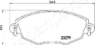 Japanparts PA-0318AF - Bremžu uzliku kompl., Disku bremzes www.autospares.lv