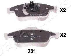 Japanparts PA-031AF - Bremžu uzliku kompl., Disku bremzes www.autospares.lv