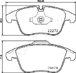 Japanparts PA-0339AF - Bremžu uzliku kompl., Disku bremzes www.autospares.lv