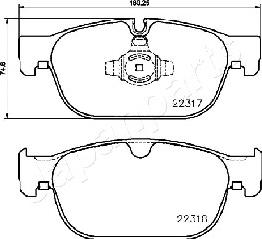 Japanparts PA-0333AF - Bremžu uzliku kompl., Disku bremzes www.autospares.lv