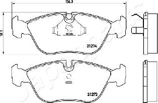 Japanparts PA-0327AF - Bremžu uzliku kompl., Disku bremzes www.autospares.lv