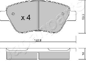 Japanparts PA-0248AF - Bremžu uzliku kompl., Disku bremzes www.autospares.lv