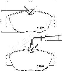 Japanparts PA-0242AF - Bremžu uzliku kompl., Disku bremzes www.autospares.lv