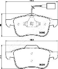 Japanparts PA-0247AF - Bremžu uzliku kompl., Disku bremzes www.autospares.lv