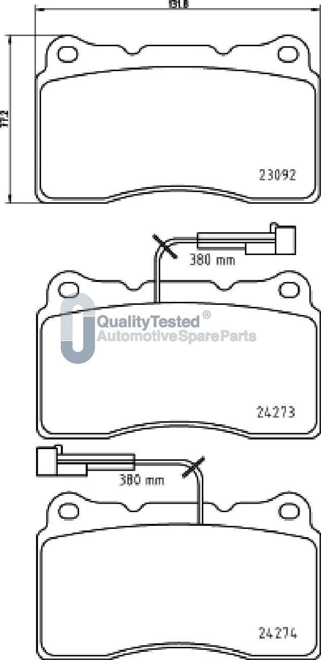 Japanparts PA0207JM - Bremžu uzliku kompl., Disku bremzes www.autospares.lv