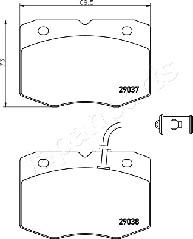 Japanparts PA-0234AF - Bremžu uzliku kompl., Disku bremzes www.autospares.lv