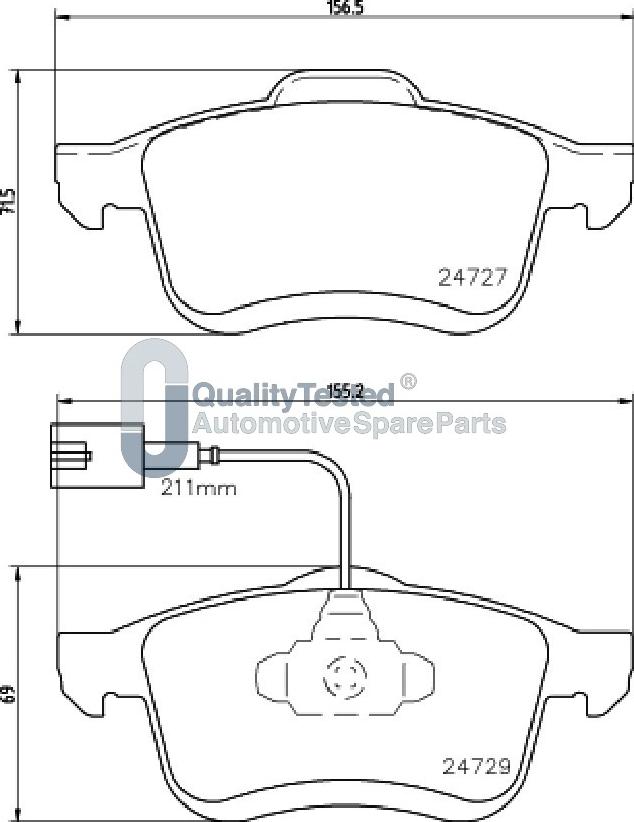 Japanparts PA0221JM - Bremžu uzliku kompl., Disku bremzes www.autospares.lv