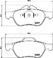 Japanparts PA-0709AF - Bremžu uzliku kompl., Disku bremzes autospares.lv