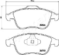 Japanparts PA-0704AF - Bremžu uzliku kompl., Disku bremzes www.autospares.lv