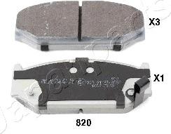 Japanparts PA-820AF - Тормозные колодки, дисковые, комплект www.autospares.lv