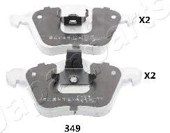 Japanparts PA-349AF - Тормозные колодки, дисковые, комплект www.autospares.lv