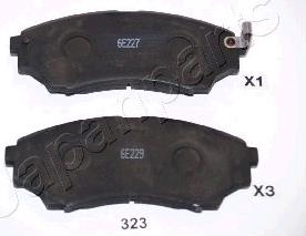 Japanparts PA-323AF - Brake Pad Set, disc brake www.autospares.lv