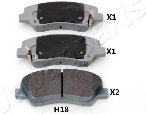 Japanparts PA-H18AF - Тормозные колодки, дисковые, комплект www.autospares.lv