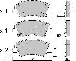 Japanparts PA-H27AF - Brake Pad Set, disc brake www.autospares.lv