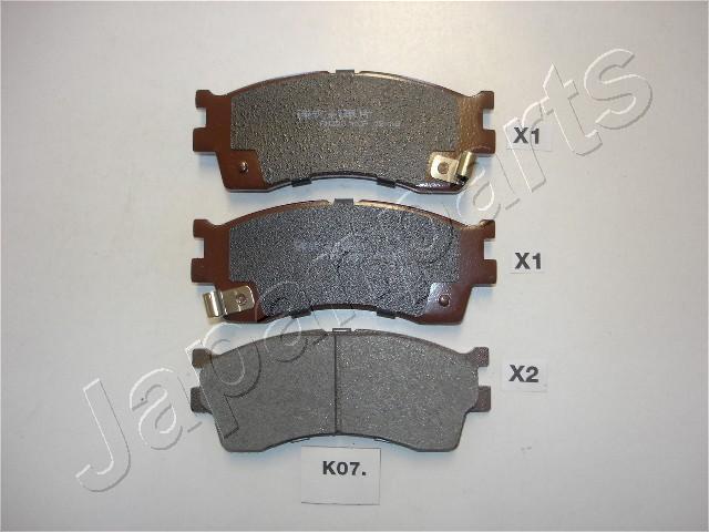 Japanparts PA-K07AF - Тормозные колодки, дисковые, комплект www.autospares.lv