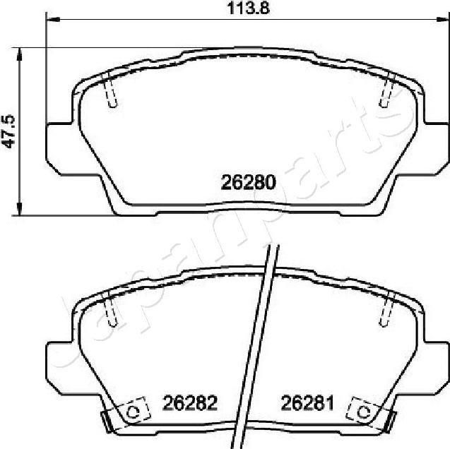 Japanparts PA-K37AF - Bremžu uzliku kompl., Disku bremzes www.autospares.lv