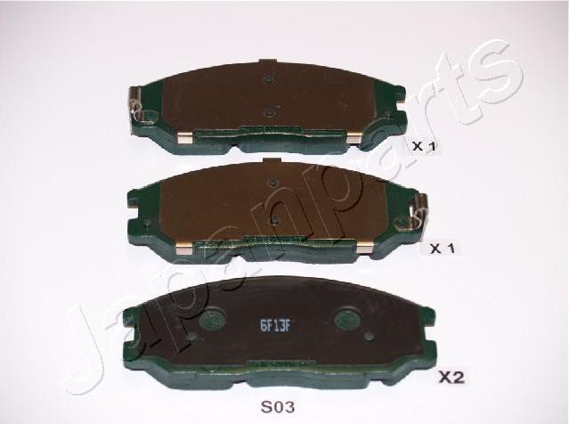 Japanparts PA-S03AF - Тормозные колодки, дисковые, комплект www.autospares.lv