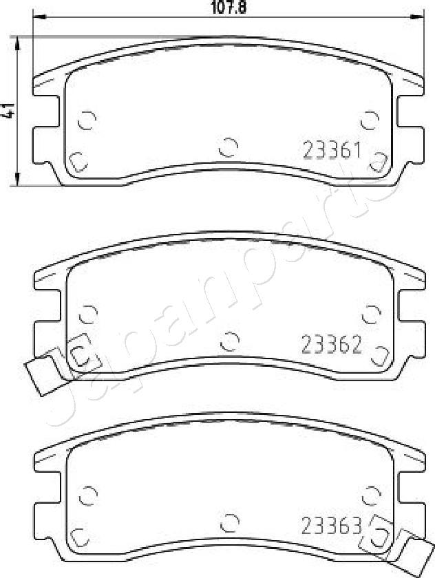 Japanparts PA-W20AF - Bremžu uzliku kompl., Disku bremzes www.autospares.lv