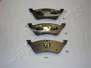 Japanparts PP-993AF - Bremžu uzliku kompl., Disku bremzes www.autospares.lv