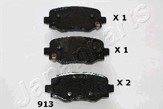 Japanparts PP-913AF - Bremžu uzliku kompl., Disku bremzes www.autospares.lv