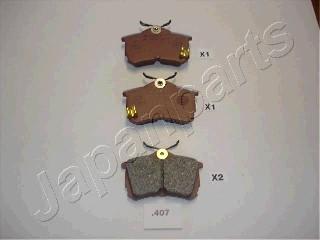 Japanparts PP-407AF - Brake Pad Set, disc brake www.autospares.lv