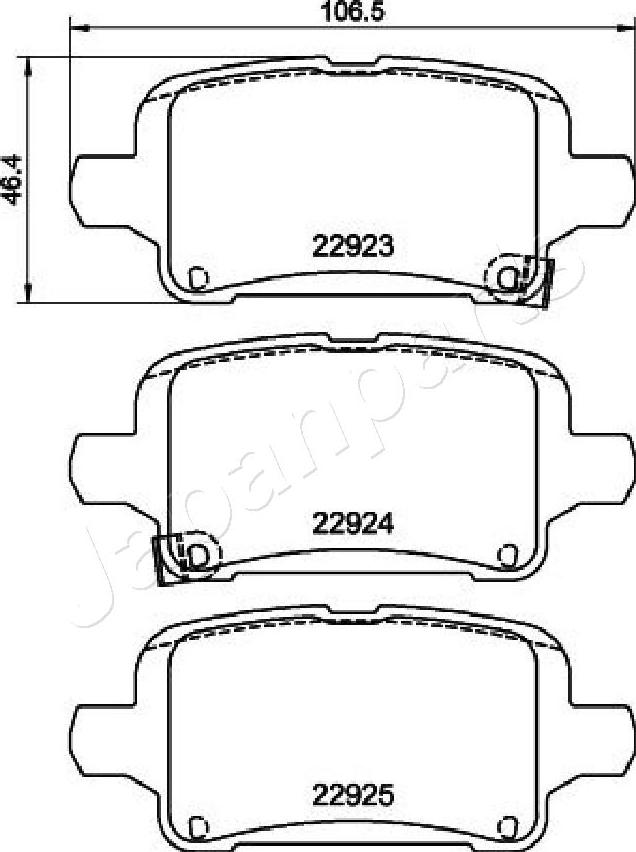 Japanparts PP-0406AF - Bremžu uzliku kompl., Disku bremzes www.autospares.lv