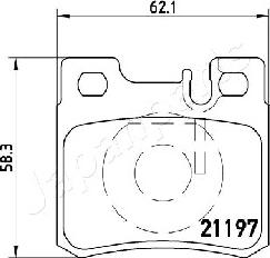 Japanparts PP-0502AF - Bremžu uzliku kompl., Disku bremzes www.autospares.lv