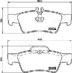 Japanparts PP-0511AF - Bremžu uzliku kompl., Disku bremzes autospares.lv